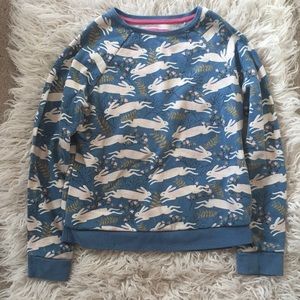 Bunny print sweatshirt by Mini Boden.